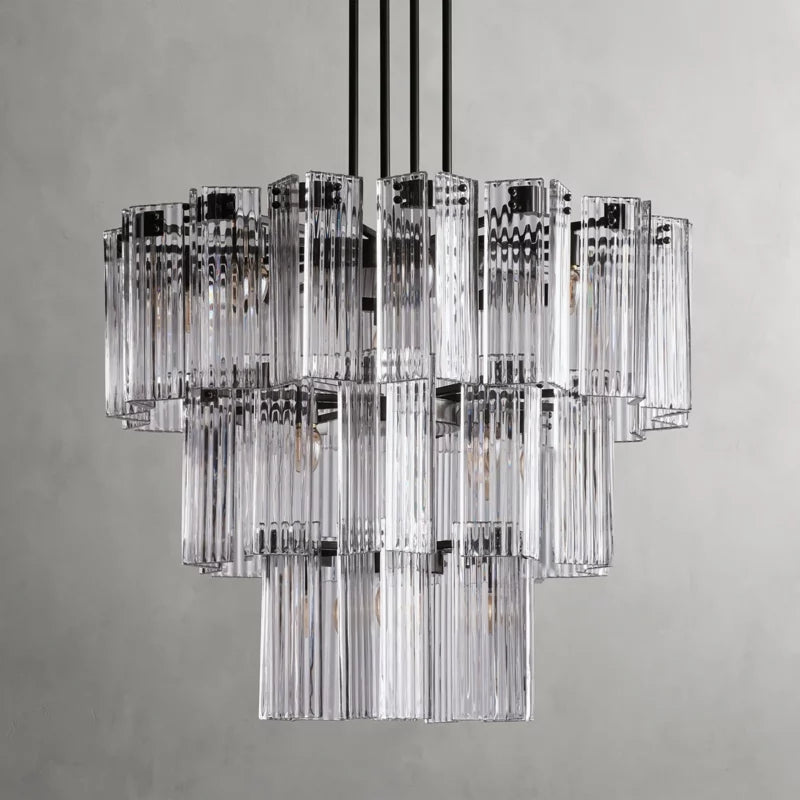 Art Glass Delsia Round Chandelier 38" - kimoylights