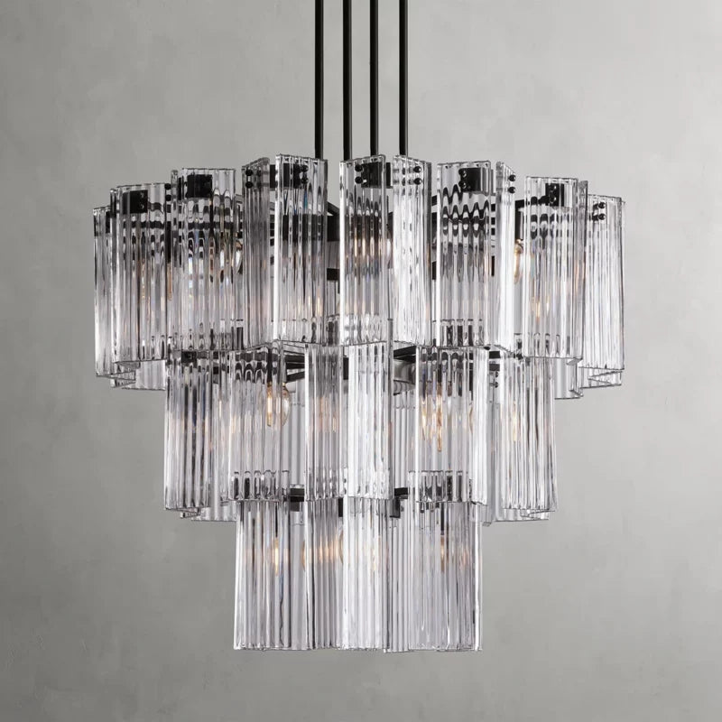 Art Glass Delsia Round Chandelier 38" - kimoylights