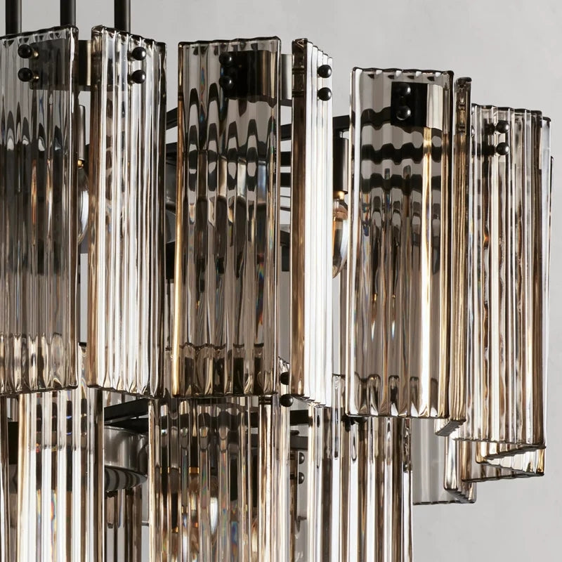 Art Glass Delsia Round Chandelier 38" - kimoylights