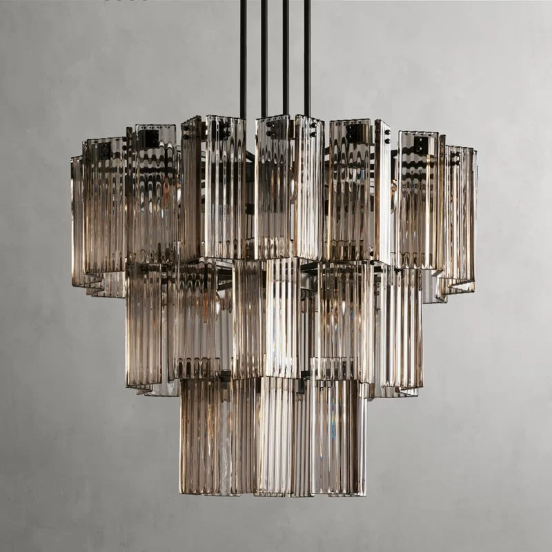 Art Glass Delsia Round Chandelier 38" - kimoylights