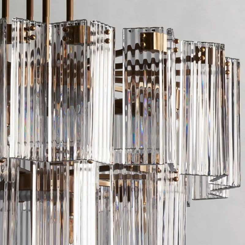 Art Glass Delsia Round Chandelier 38" - kimoylights