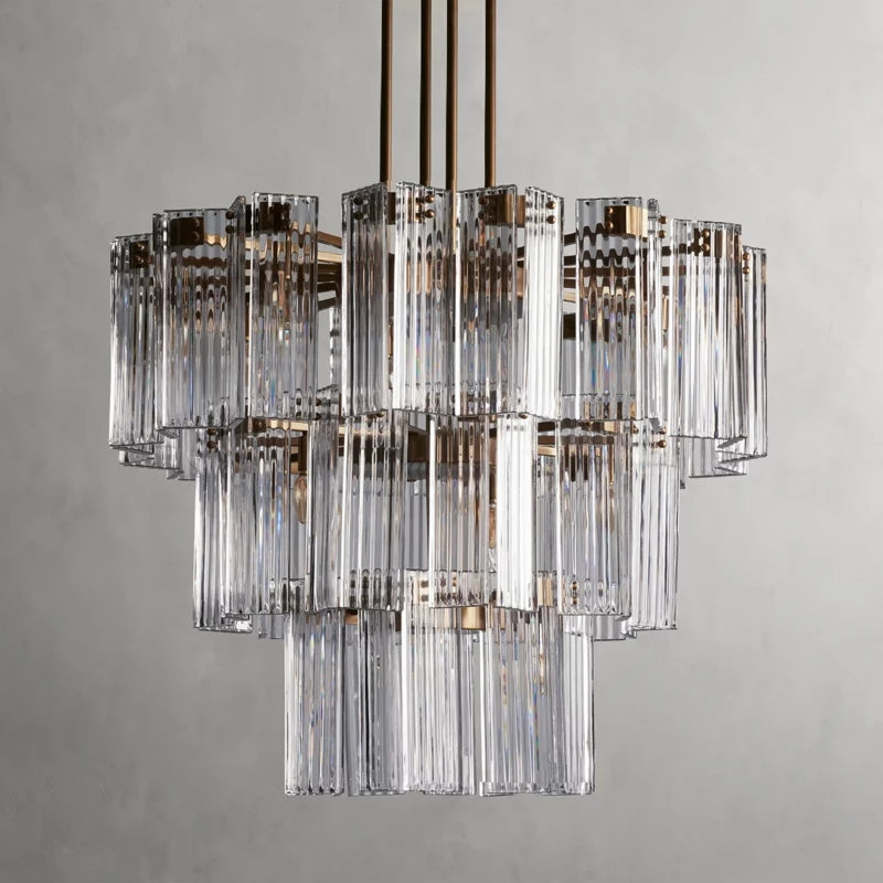 Art Glass Delsia Round Chandelier 38" - kimoylights