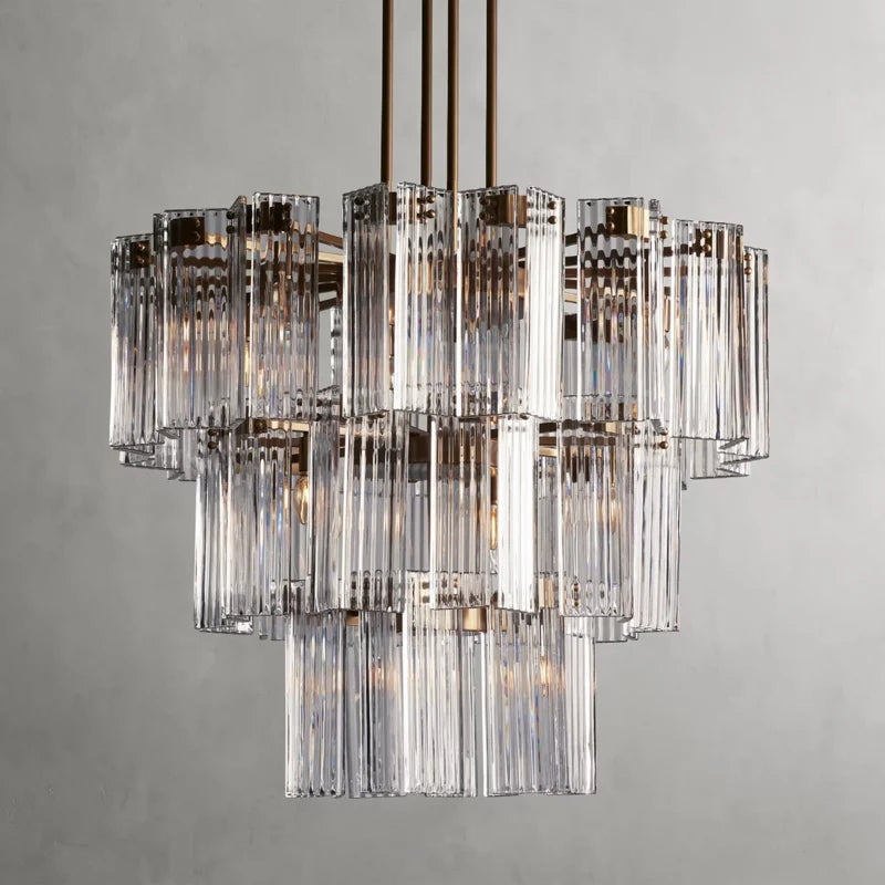 Art Glass Delsia Round Chandelier 38" - kimoylights