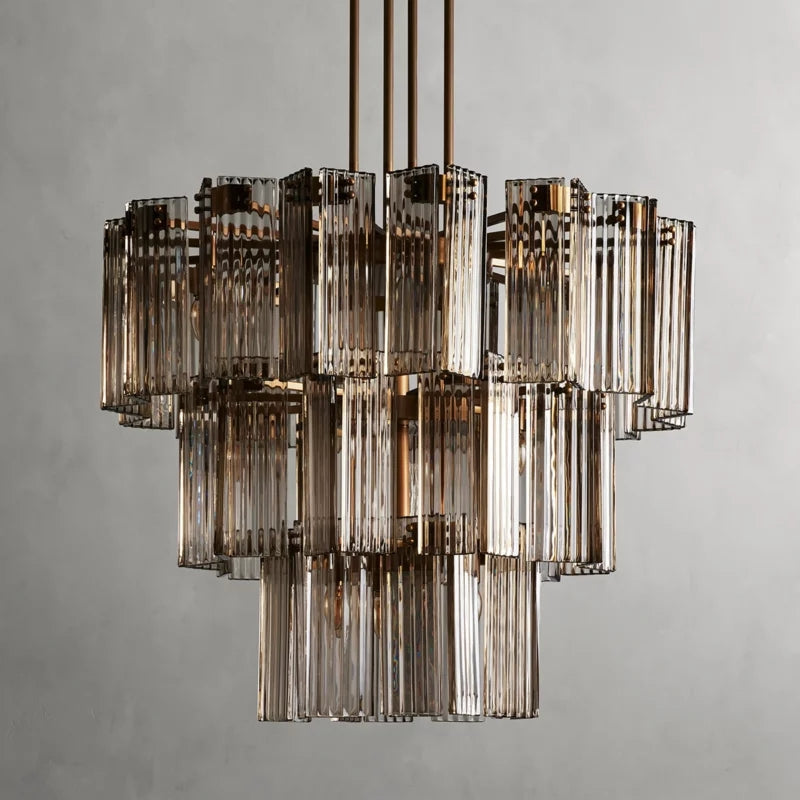 Art Glass Delsia Round Chandelier 38" - kimoylights