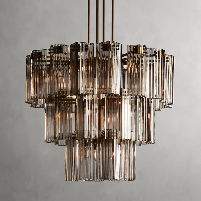 Art Glass Delsia Round Chandelier 38" - kimoylights