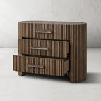 Aston Fluted 3-Drawer Nightstand