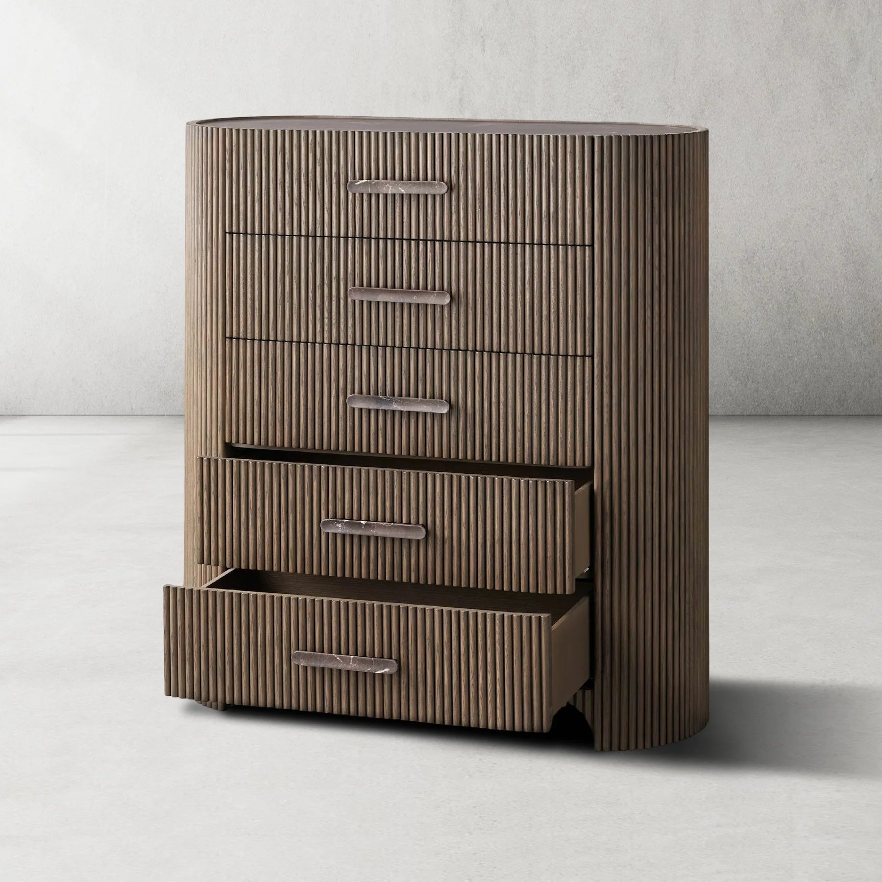 Aston Fluted 5-Drawer Chest