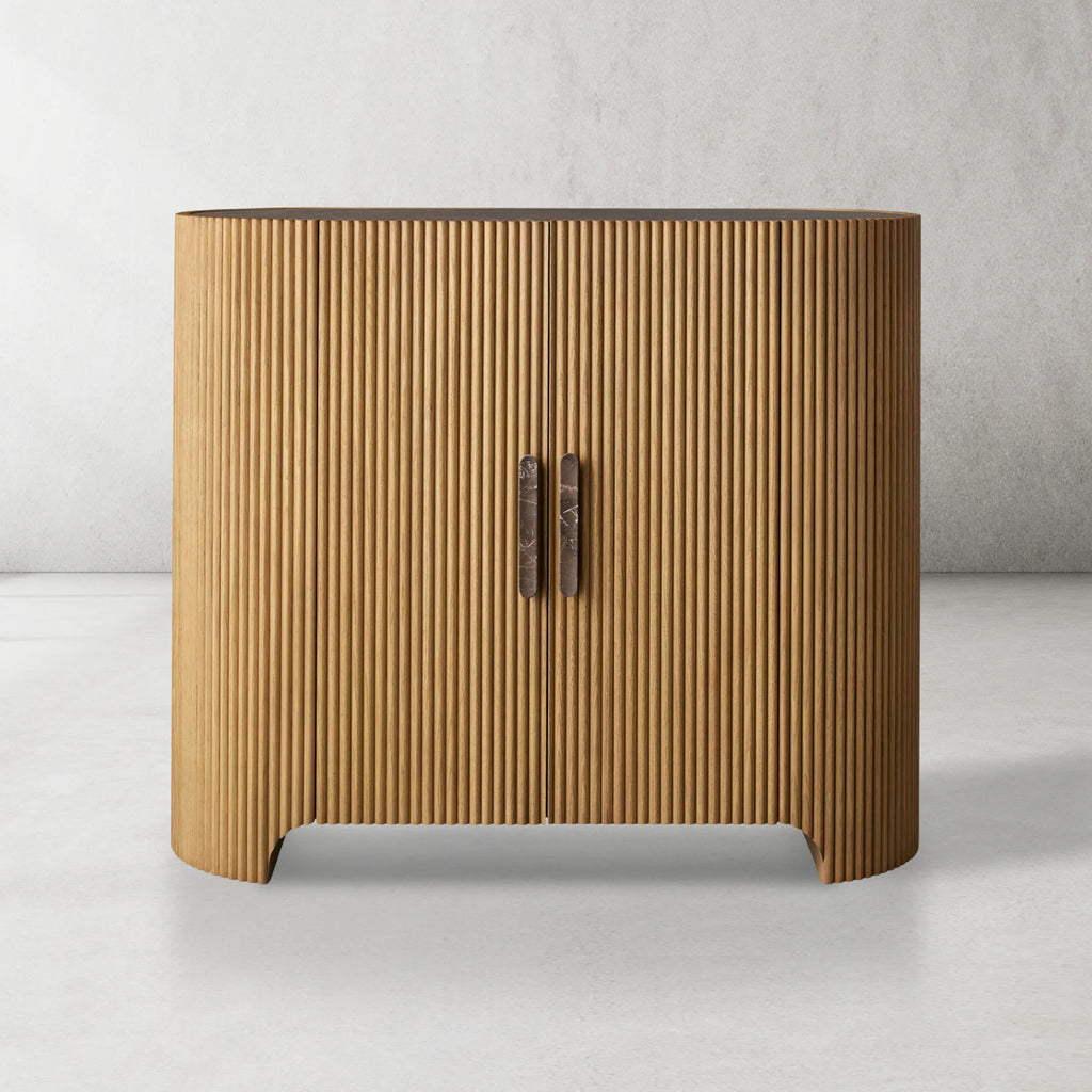Aston Fluted Demilune Accent Cabinet