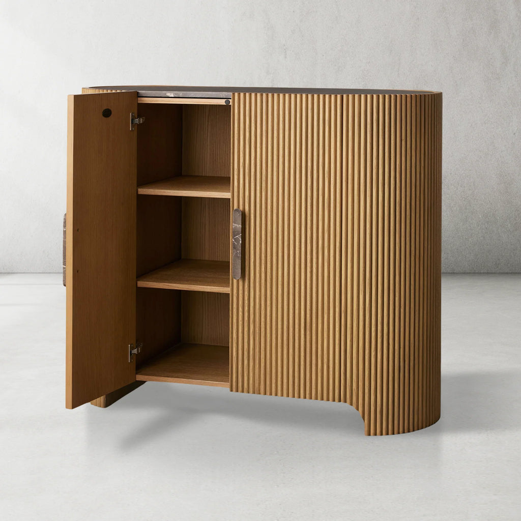 Aston Fluted Demilune Accent Cabinet