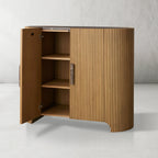 Aston Fluted Demilune Accent Cabinet