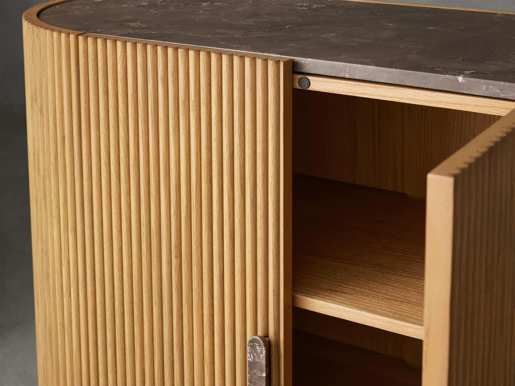 Aston Fluted Demilune Accent Cabinet