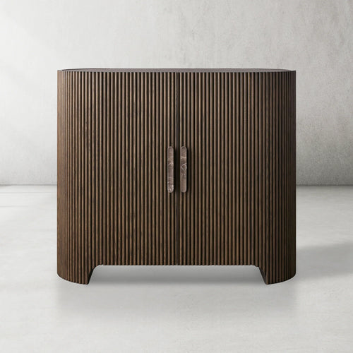 Aston Fluted Demilune Accent Cabinet