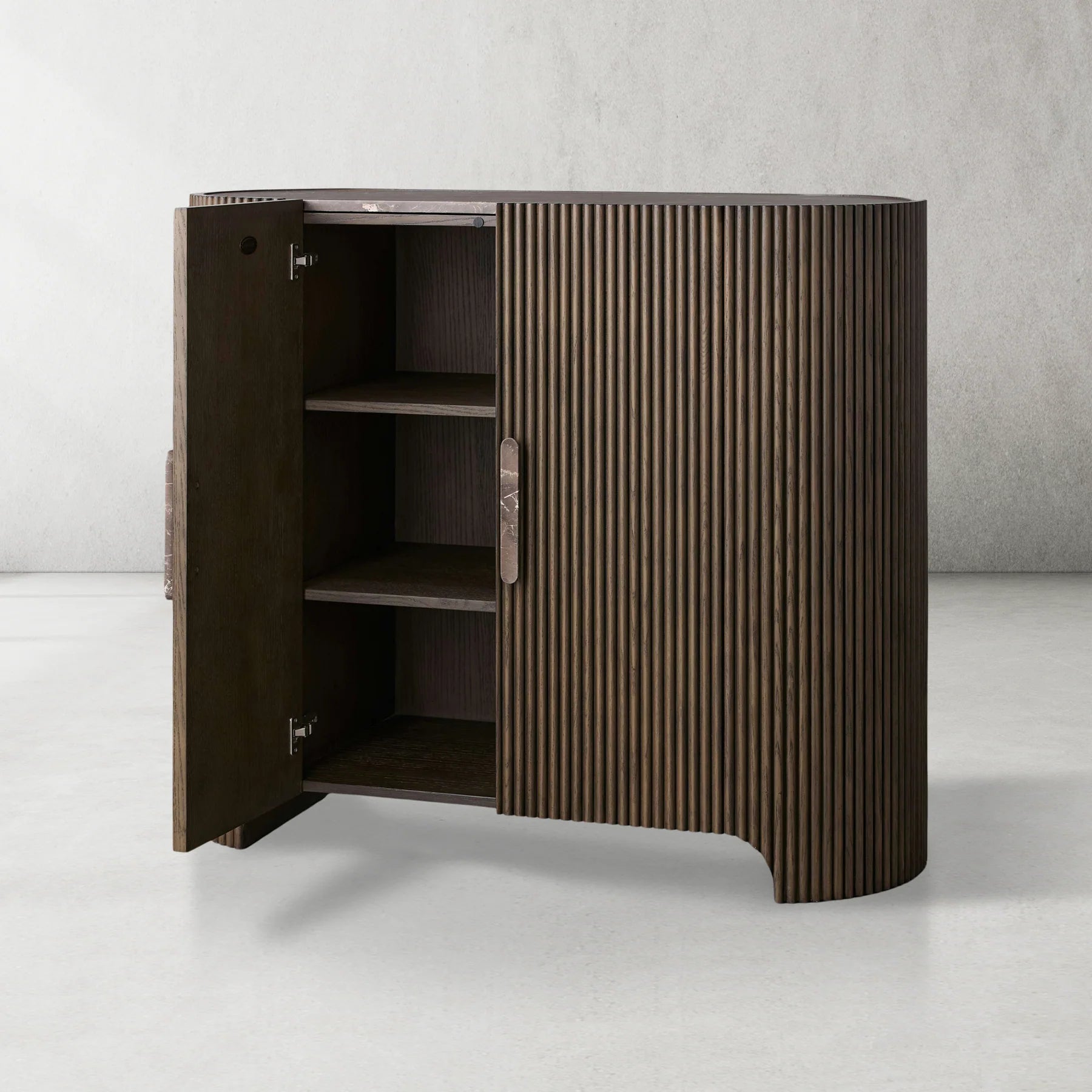 Aston Fluted Demilune Accent Cabinet