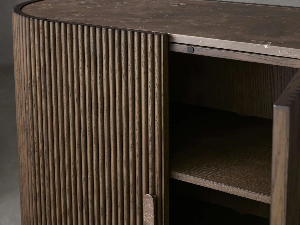 Aston Fluted Demilune Accent Cabinet