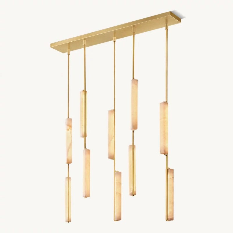 Audubon Alabaster Linear Chandelier 54"