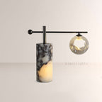 AuraVessel Balance-Arm Marble Base Globe Table Lamp