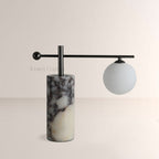 AuraVessel Balance-Arm Marble Base Globe Table Lamp