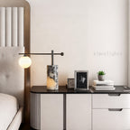 AuraVessel Balance-Arm Marble Base Globe Table Lamp