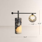 AuraVessel Balance-Arm Marble Base Globe Table Lamp