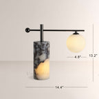 AuraVessel Balance-Arm Marble Base Globe Table Lamp