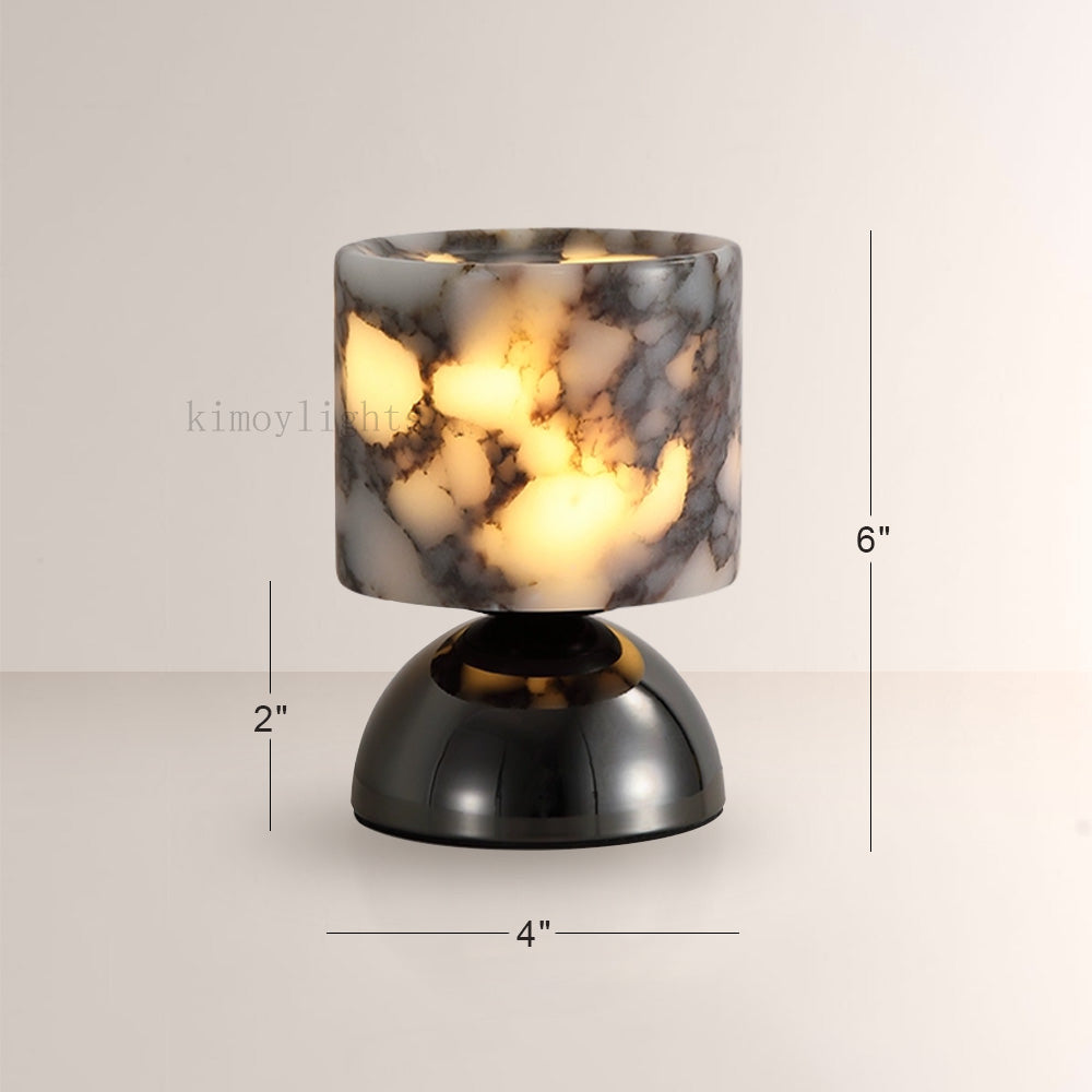 AuraVessel Cylindrical Marble Glow Accent Lamp