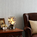 AuraVessel Cylindrical Marble Glow Accent Lamp