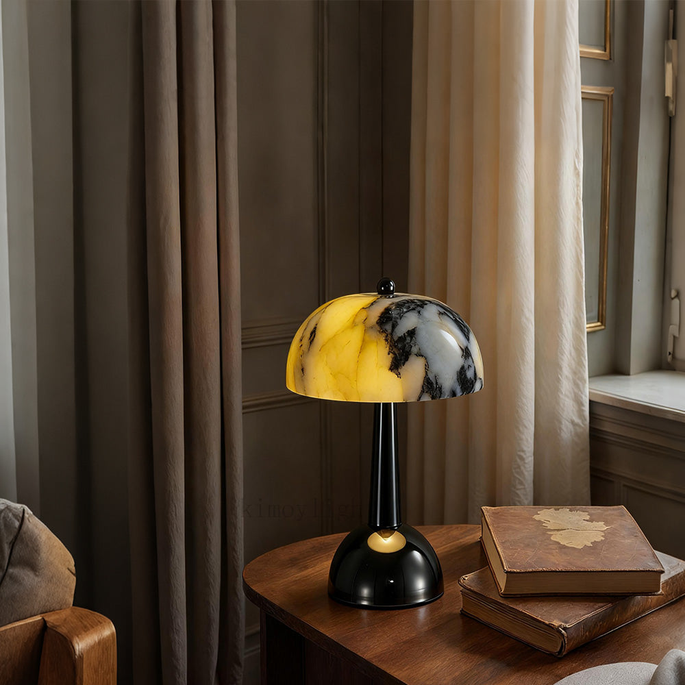 AuraVessel Dome-Shade Marble Table Lamp
