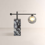 AuraVessel Marble-Base Balance Arm Globe Table Lamp