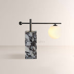 AuraVessel Marble-Base Balance Arm Globe Table Lamp