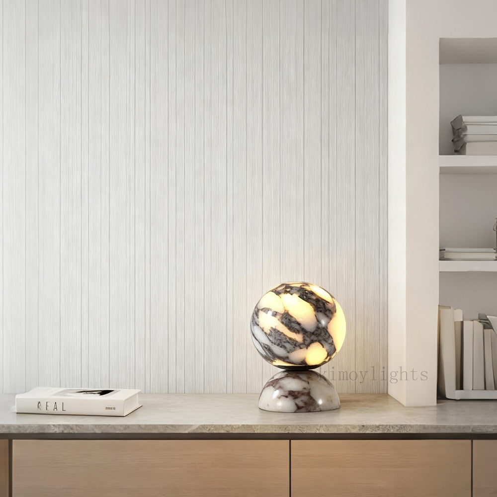 AuraVessel Sphere Dome Marble Accent Lamp