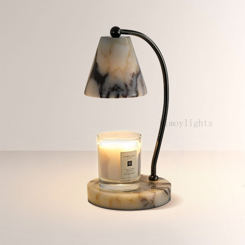 AuraVessel Stone-Tone Tapered Shade Table Lamp