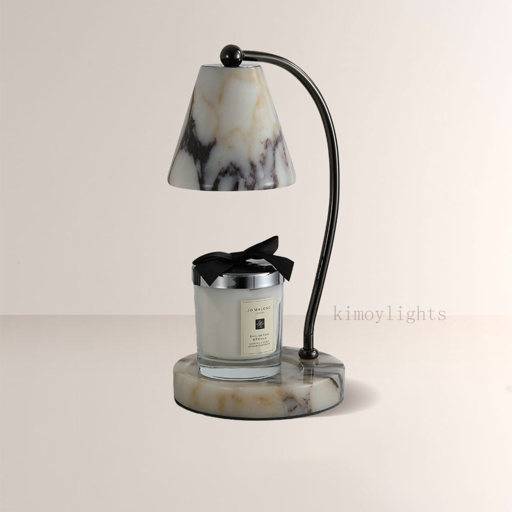 AuraVessel Stone-Tone Tapered Shade Table Lamp