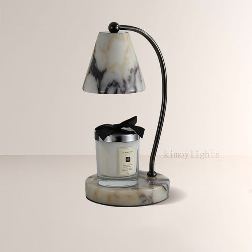 AuraVessel Stone-Tone Tapered Shade Table Lamp