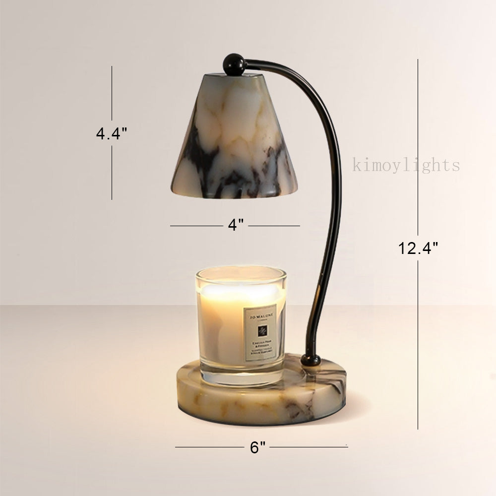 AuraVessel Stone-Tone Tapered Shade Table Lamp