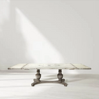Bianco Reclaimed Wood Extendable Double Pedestal Dining Table