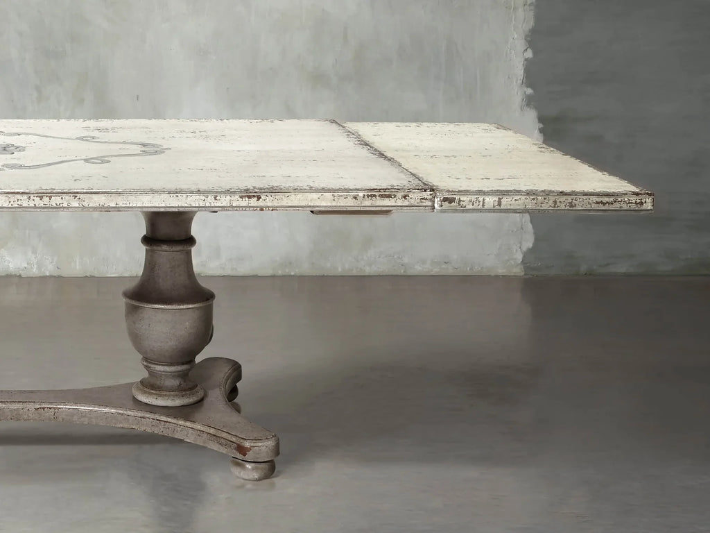 Bianco Reclaimed Wood Extendable Double Pedestal Dining Table