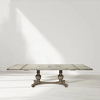 Bianco Reclaimed Wood Extendable Double Pedestal Dining Table