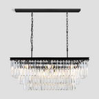 1920s Olion 3-Tier Crystal Rectangular Chandelier