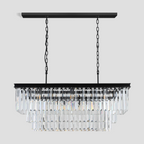1920s Olion 3-Tier Crystal Rectangular Chandelier