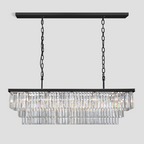 1920s Olion 3-Tier Crystal Rectangular Chandelier