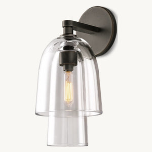 Blon Clear Glass Flute Sconce