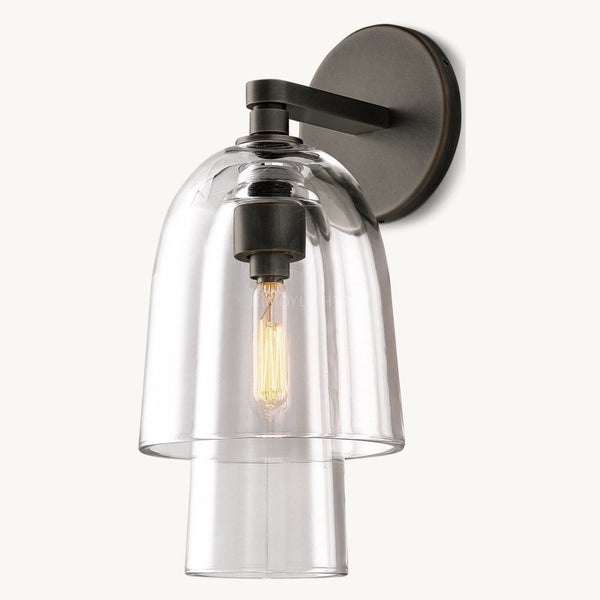 Blon Clear Glass Flute Sconce