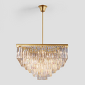 1920s Olion 5-Tier Crystal Square Chandelier