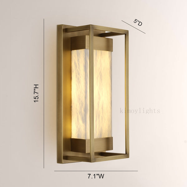 Bravura Alabaster Wall Sconce 15.7H