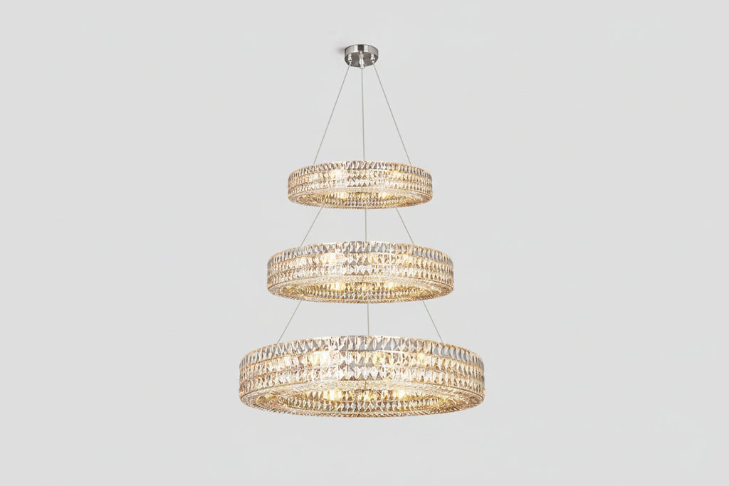 Brilliant Round Crystal Multi-Ring Chandelier -kimoylights