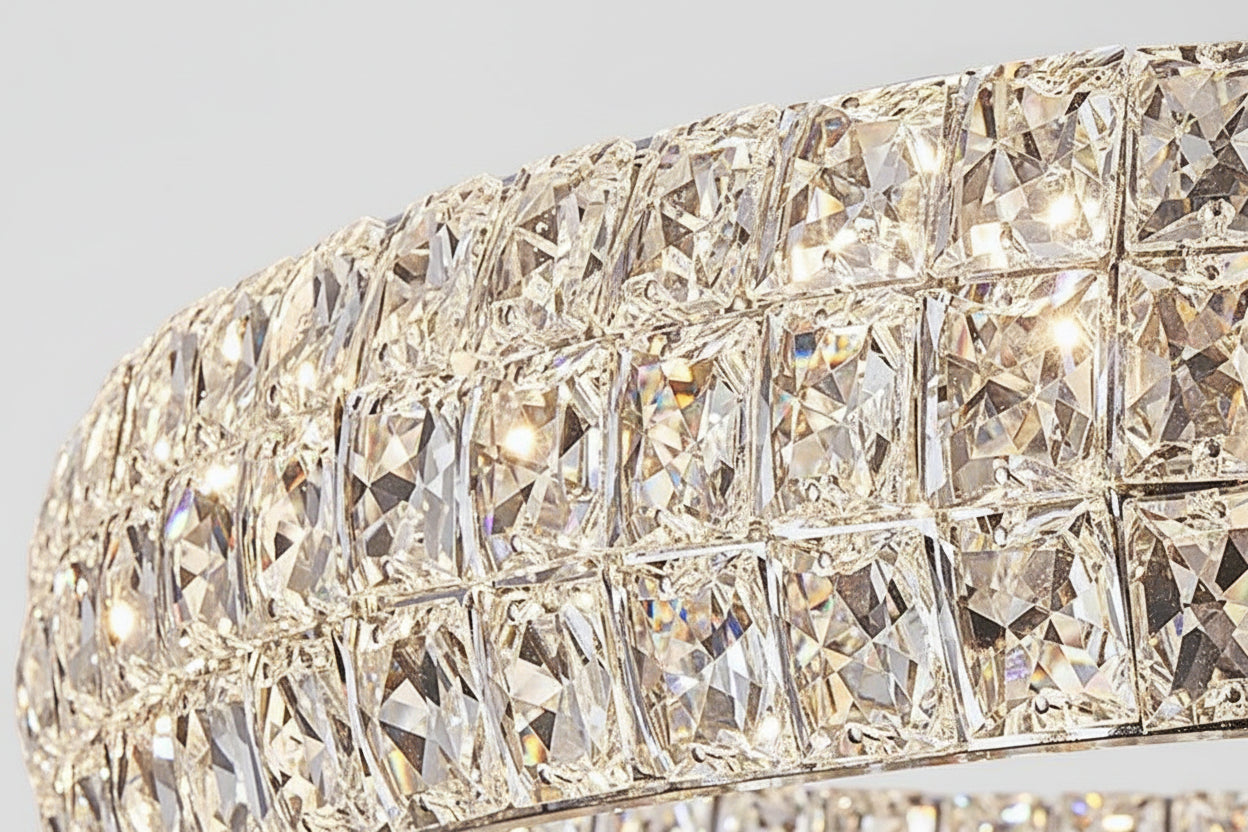 Brilliant Round Crystal Multi-Ring Chandelier-kimoylights