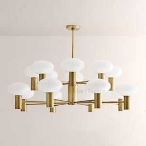 Broad Two-Layer Round Chandelier