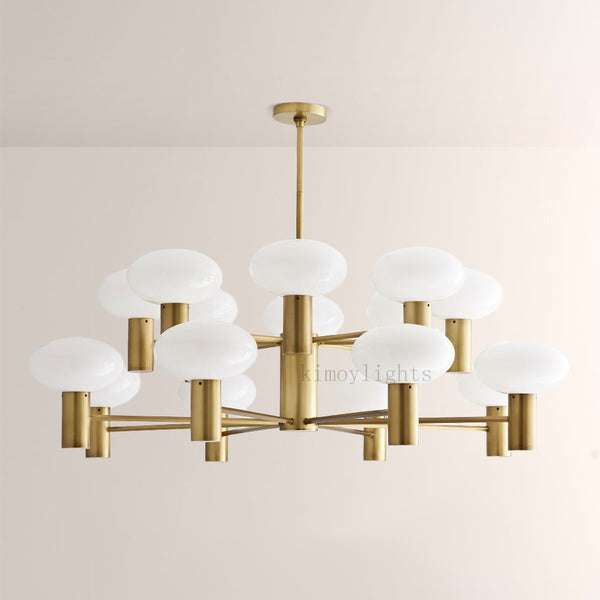 Broad Two-Layer Round Chandelier