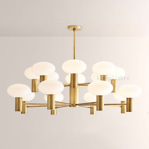 Broad Two-Layer Round Chandelier