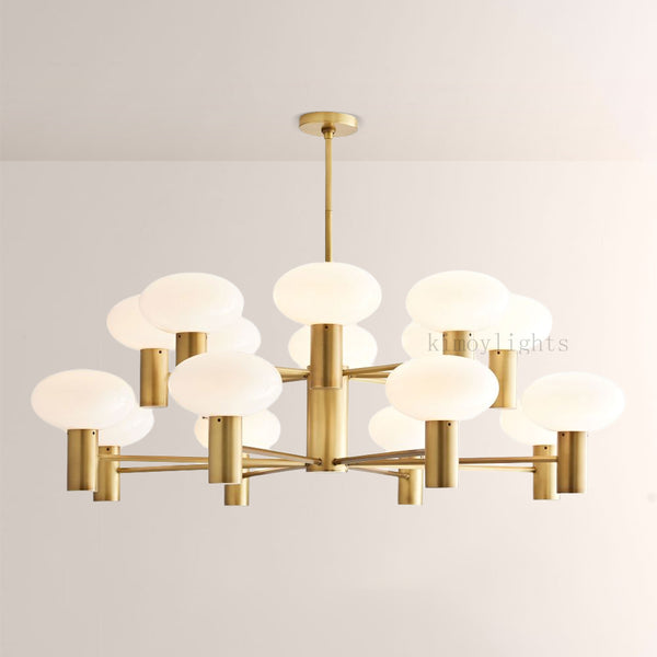 Broad Two-Layer Round Chandelier